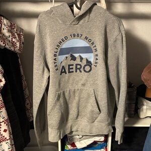 Aeropostale Gray Hoodie with Blue Graphic